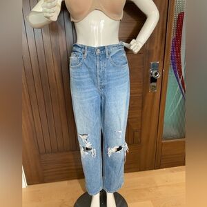 DENIM FORUM Aritzia Jeans, Joni High Rise Loose Distressed, Sz 30